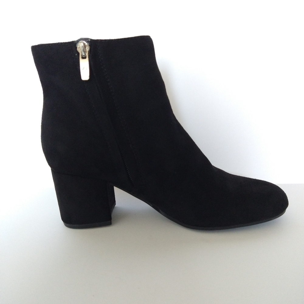 Marc Fisher women black faux suede ankle boots.